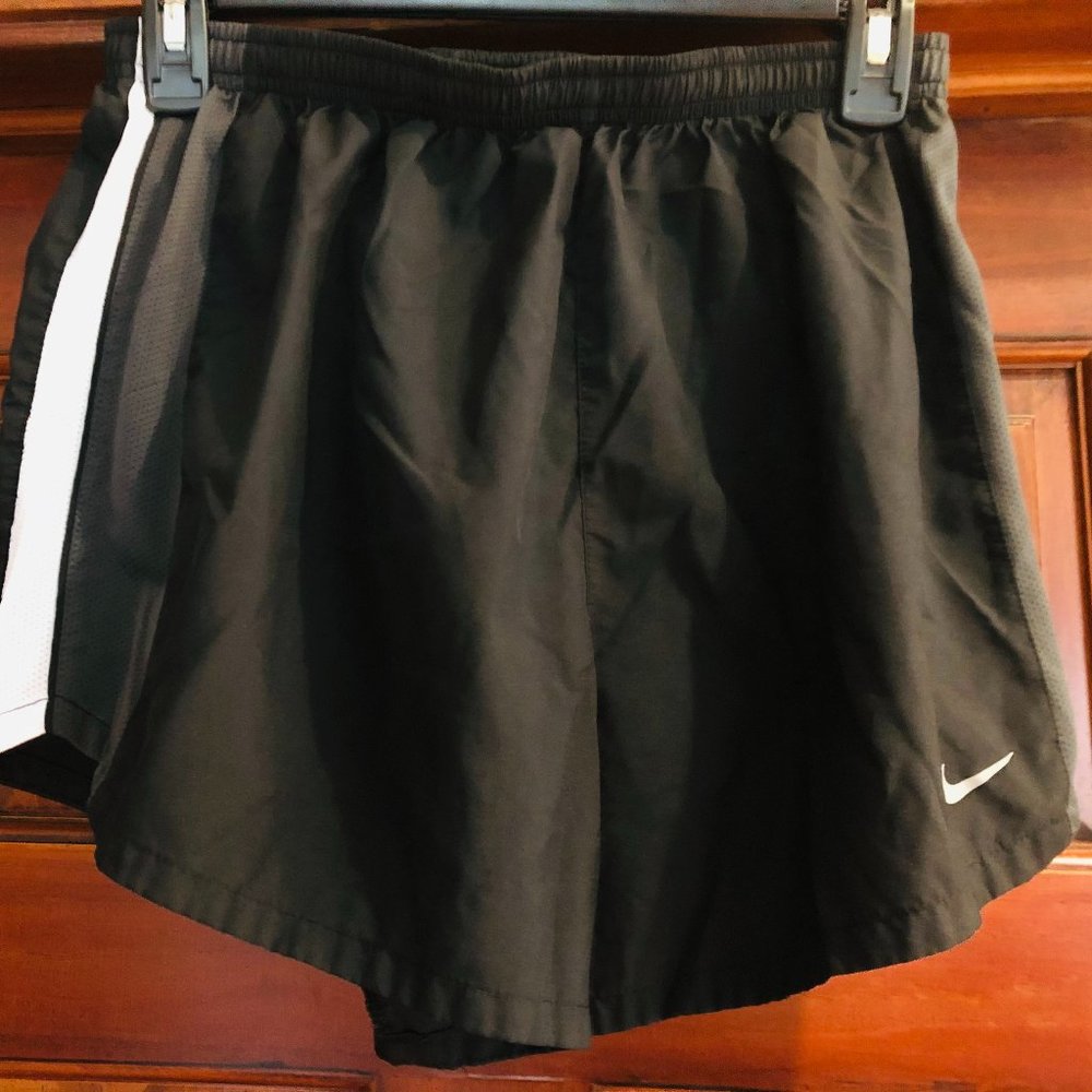 NIKE Dri-Fit Running Shorts / Large L / Women / Black / Gym Exercise Brief Lined